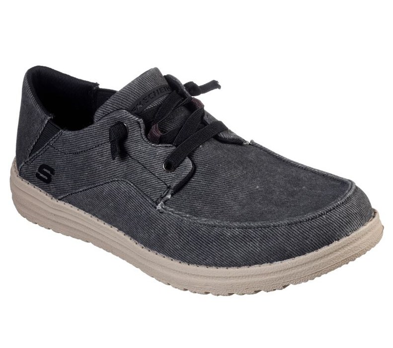 Skechers Herr Svarta Slip On - Melson - Volgo - Sverige (XKAVT-4527)